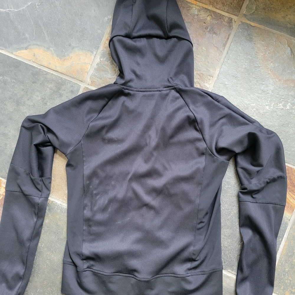 Hoka Black Zip-Up Hoodie with White Trim Women's Small - Picture 2 of 3